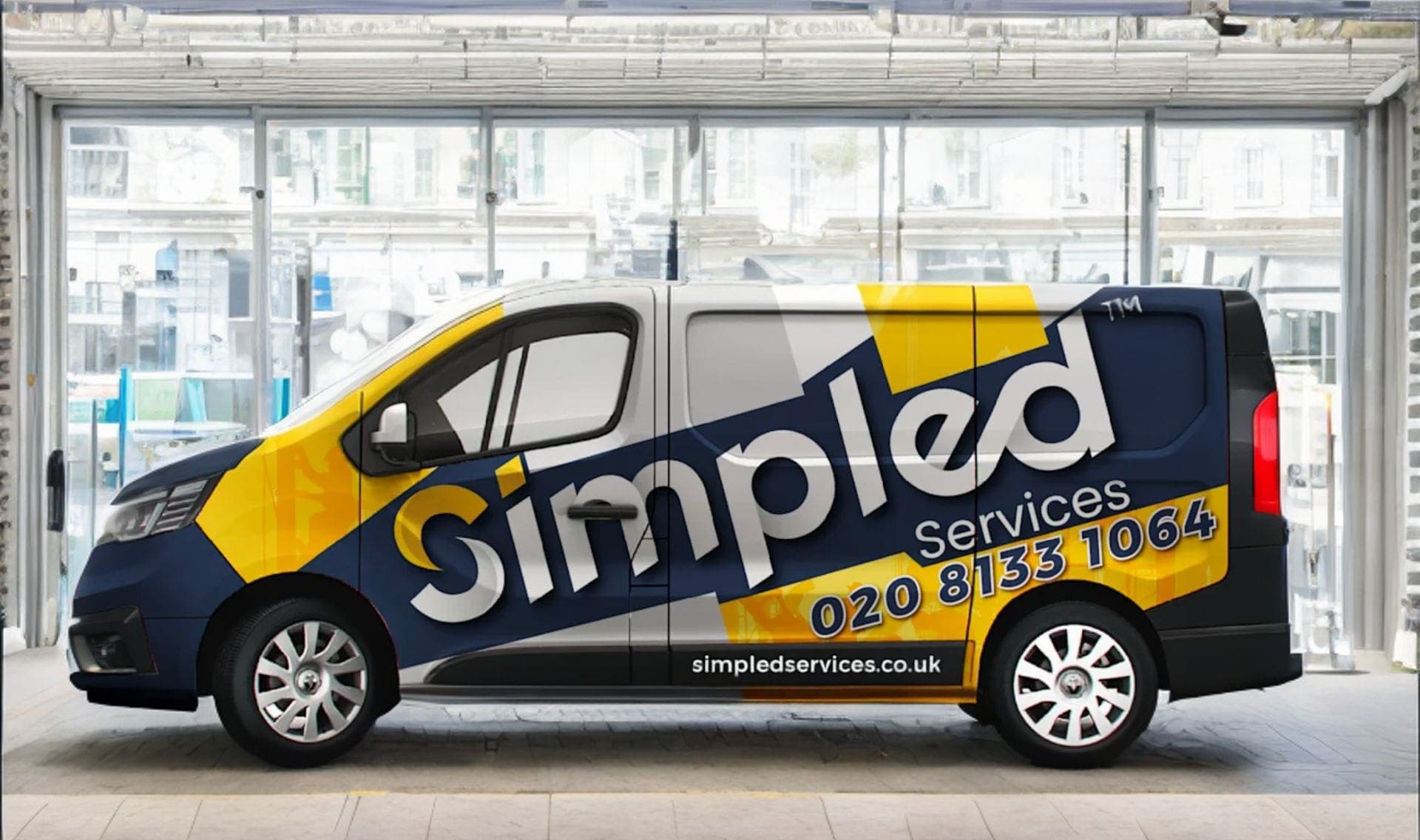 Branded Simpled Services van on a UK street