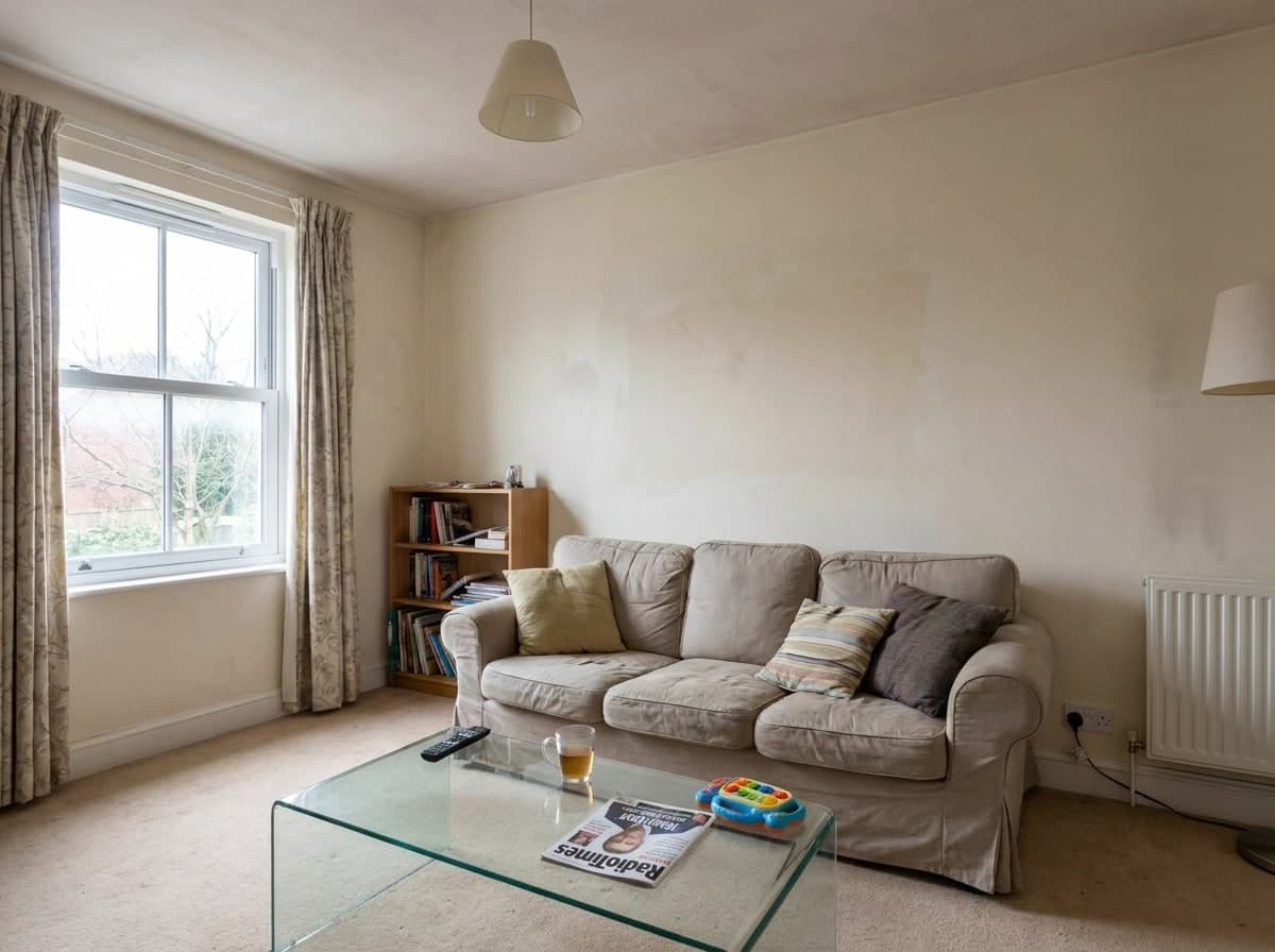 Clean living room after mould treatment by Martin's team