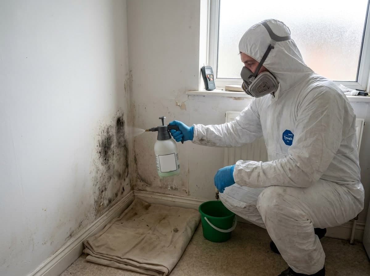 Family-safe mould treatment being applied by a Simpled specialist